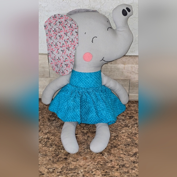Fabric Elephant Girl Doll - Picture 1 of 7